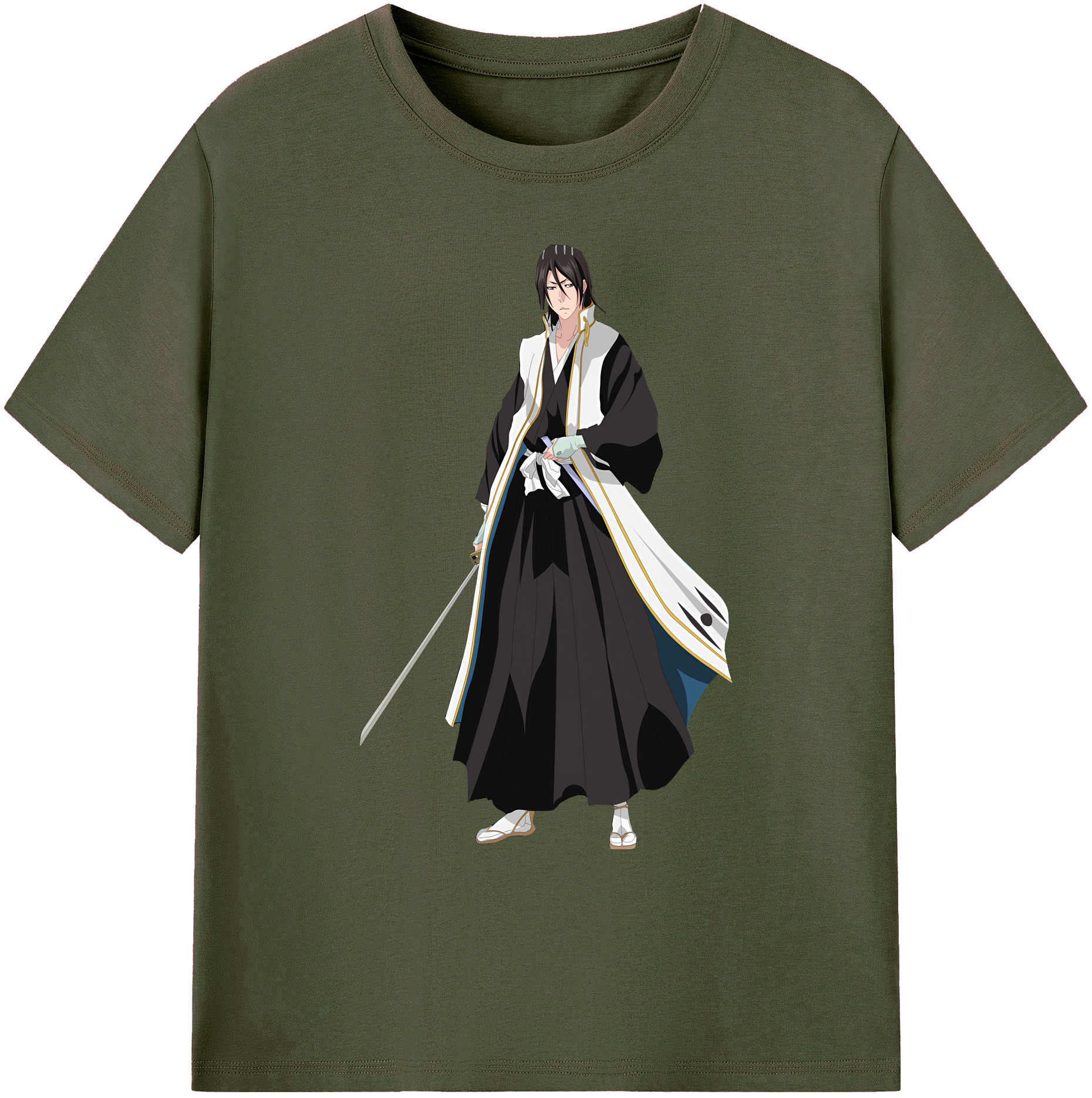 （画像用） ブリーチ くちき びゃくや BLEACH Kuchiki Byakuya 綿100％ メンズ半袖Tシャツ｜肌触りやわらか＆通気性